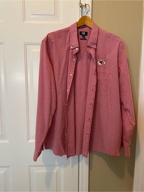 Men's XXL Cutter & Buck Kansas City Chiefs Red Gingham Button-Up Shirt